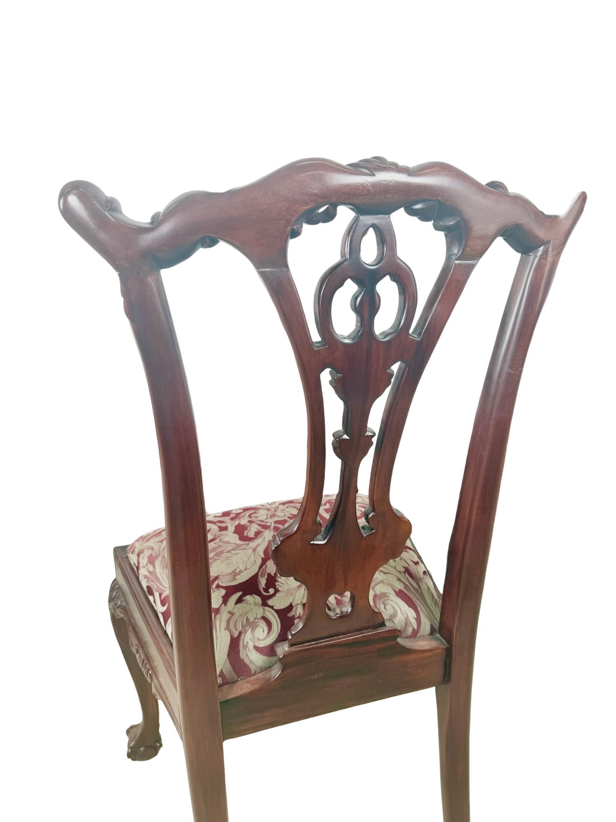 Set of 4 Chippendale-Style Mahogany Dining Chairs with Carved Ball-and-Claw Feet
