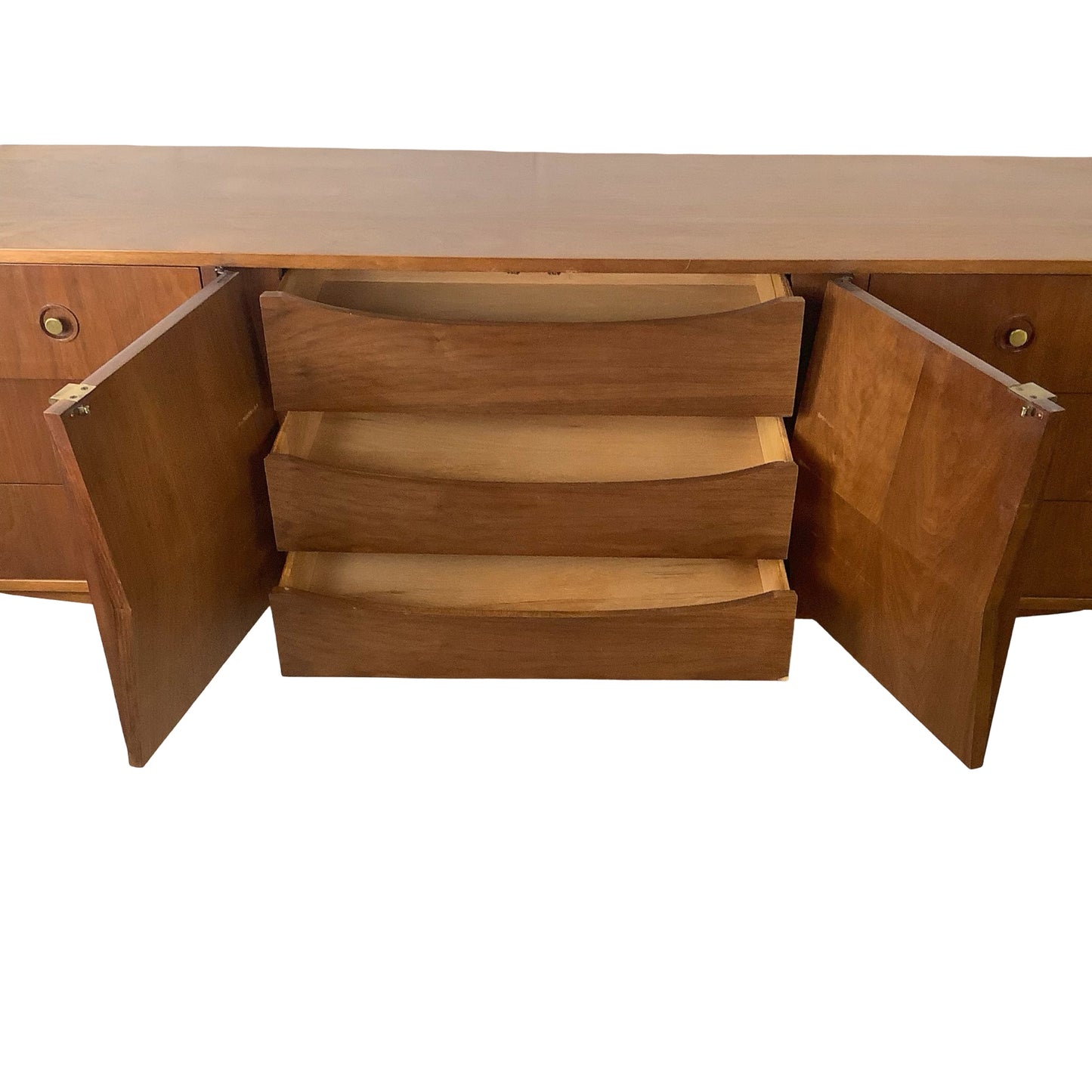 Merton Gershun for American of Martinsville "Harlequin" Walnut Mid-Century Modern Triple Dresser