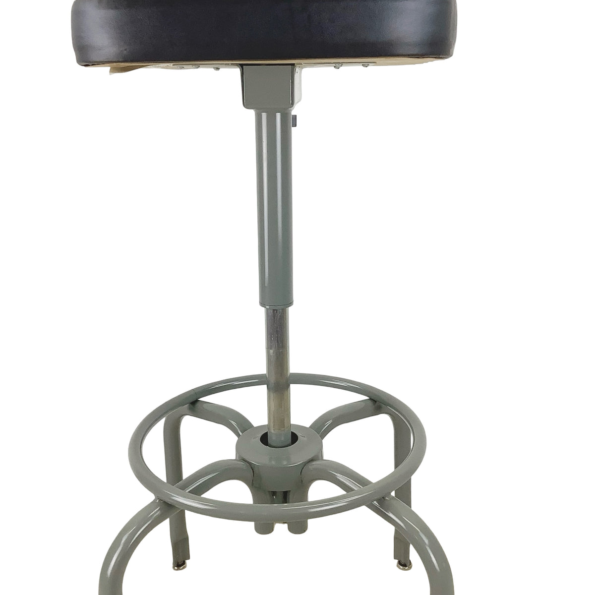 Vintage Industrial Drafting Stool with Backrest and Footrest
