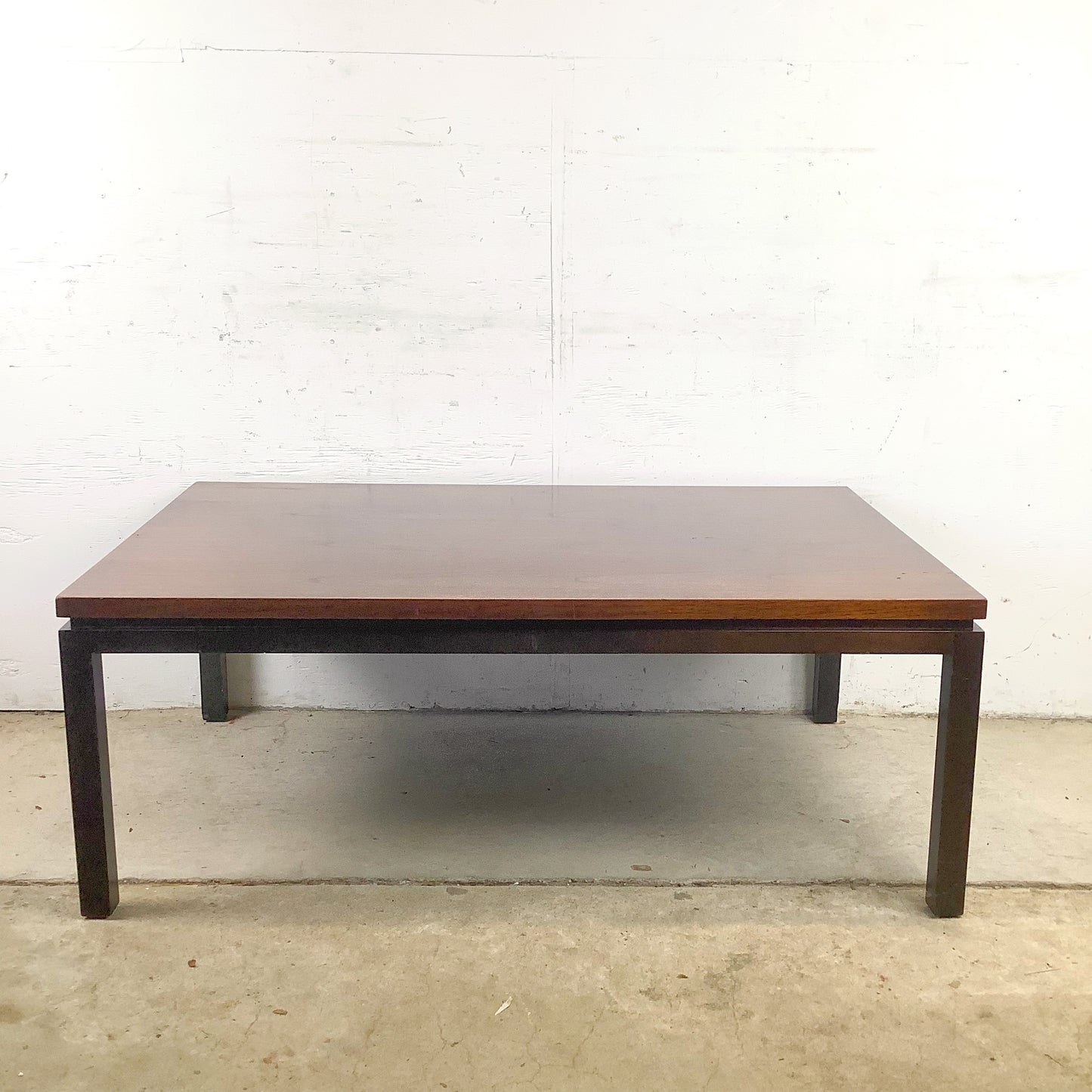 Vintage Mid-Century Modern Walnut Floating Top Coffee Table | Milo Baughman Style