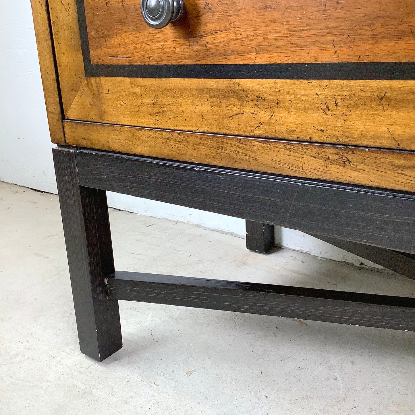 Transitional Two-Drawer Dresser With X Base