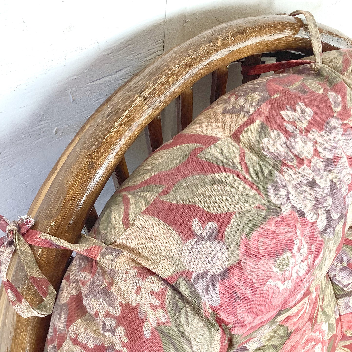 Vintage Bentwood Rattan Swivel Lounge Chair