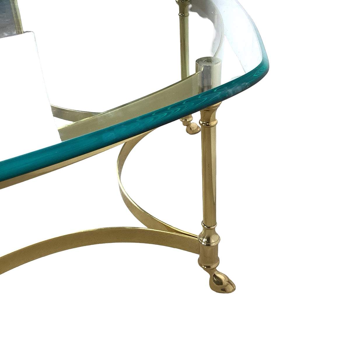 Sculptural Hollywood Regency Brass &amp; Glass Coffee Table