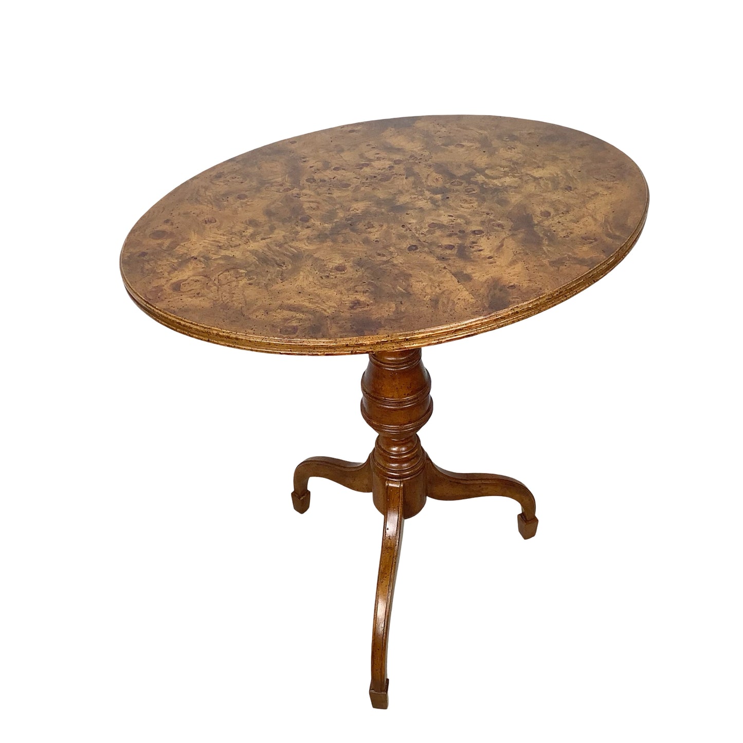 Weiman Oxford Burl Veneer Pedestal Accent Table