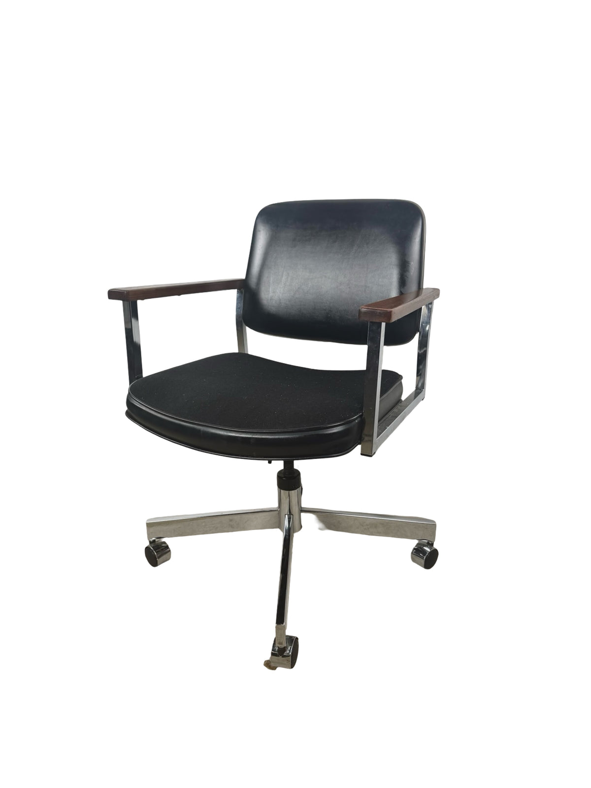 Vintage United Chair Co. Mid-Century Chrome Swivel Office Chair