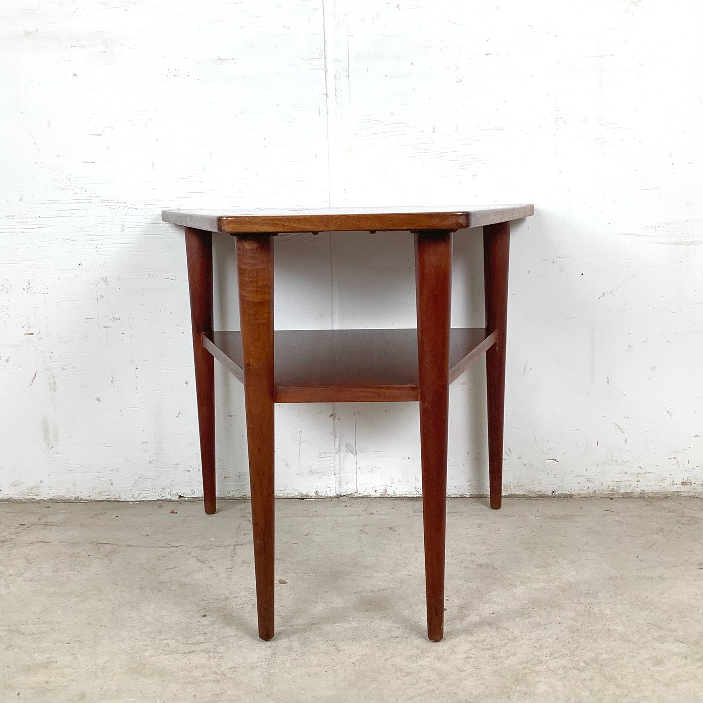 Vintage Trapezoidal Teak End Table