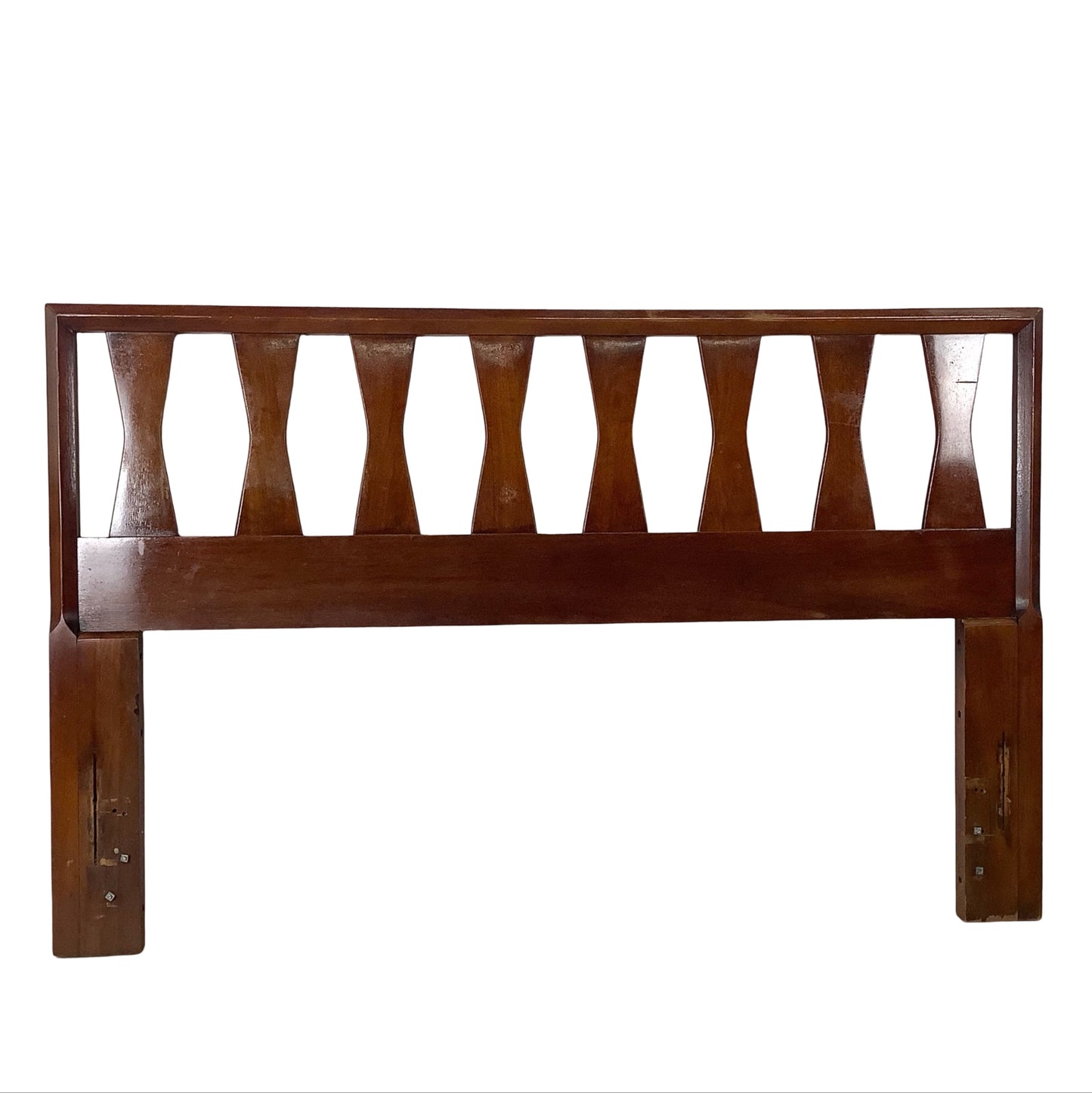 Vintage Sculptural Bowtie Walnut Headboard | 60” Full/Queen