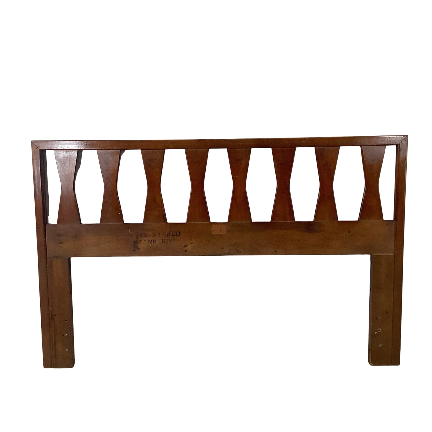Vintage Sculptural Bowtie Walnut Headboard | 60” Full/Queen