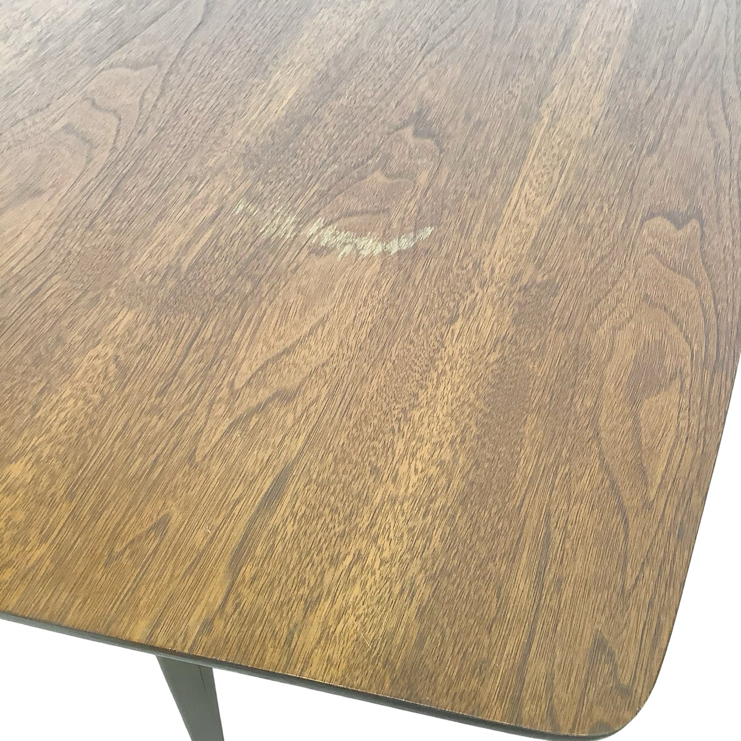 Mid-Century Walnut Spindle Trestle Dining Table w/ Leaves