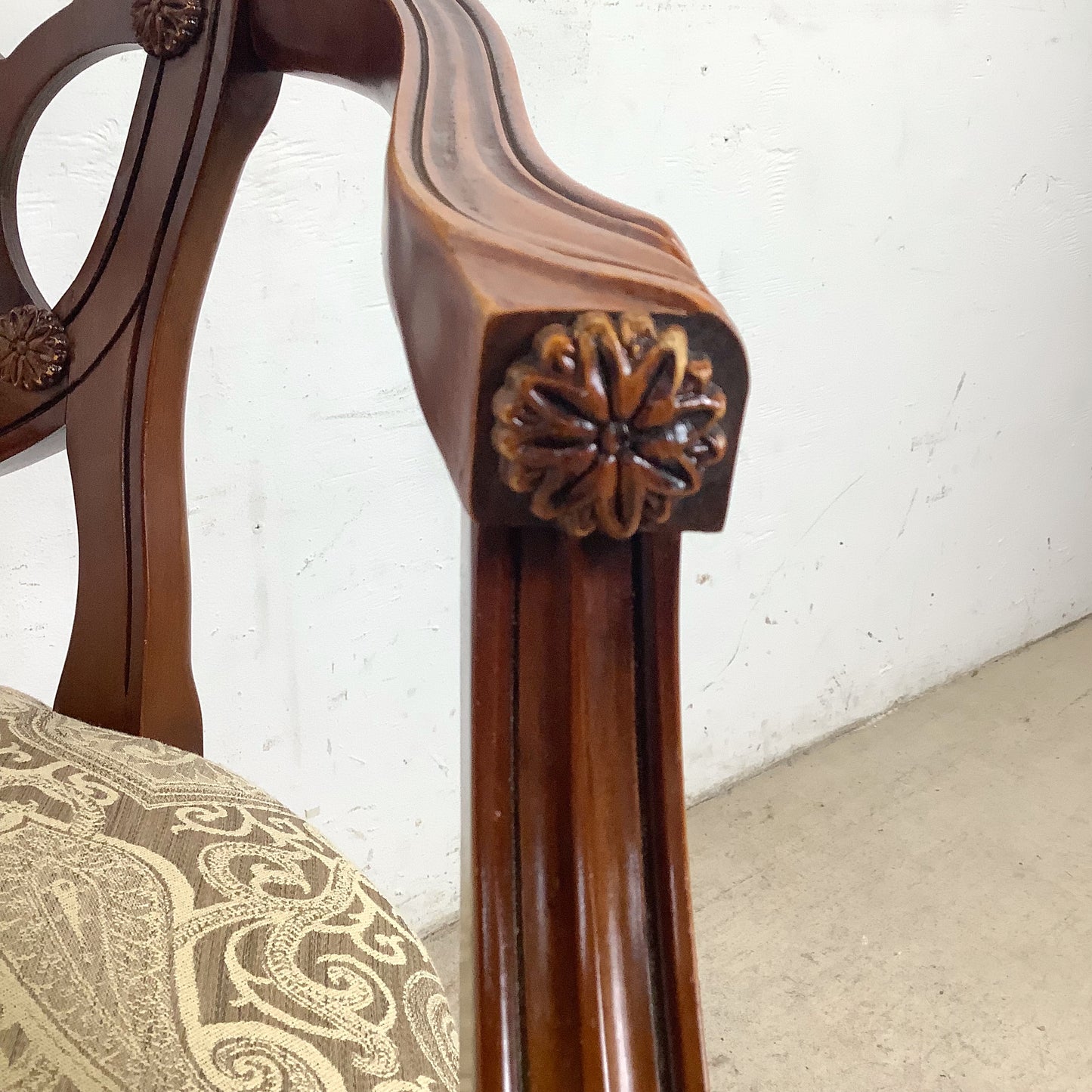 Hepplewhite Spider Back Mahogany Armchair | Upholstered Seat | Late 20th Century