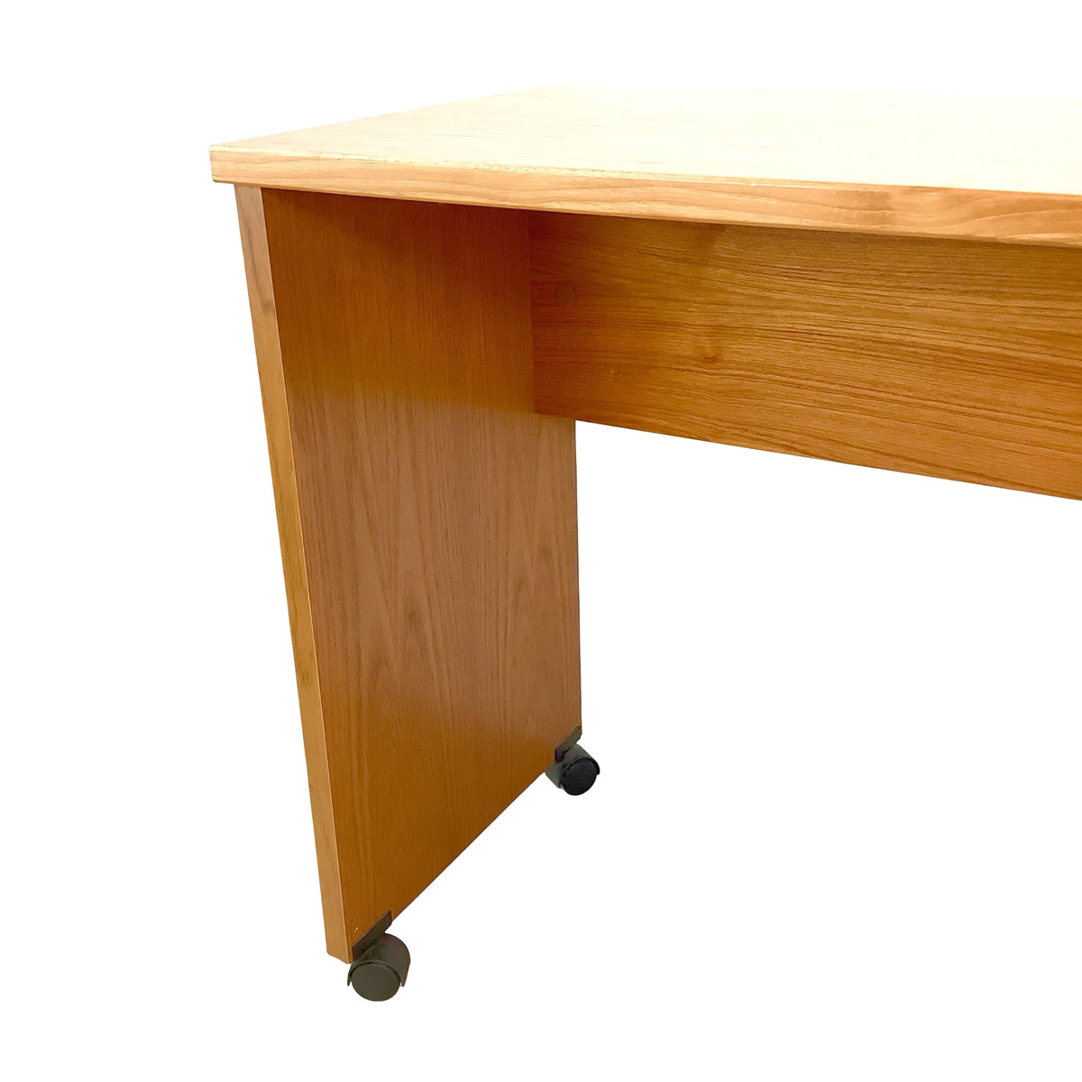 Vintage Mid-Century Modern Teak Rolling Desk and Console Table