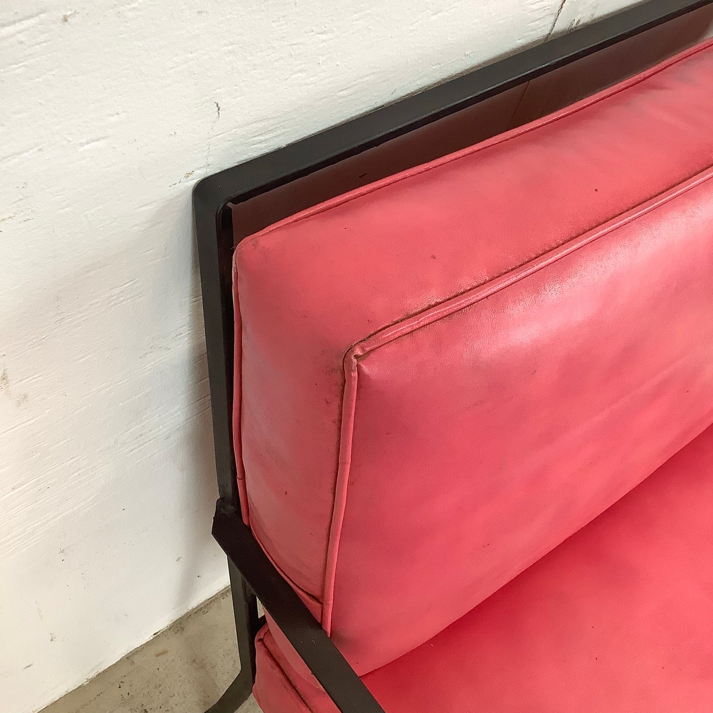 MCM Wrought Iron Patio Chair with Ottoman