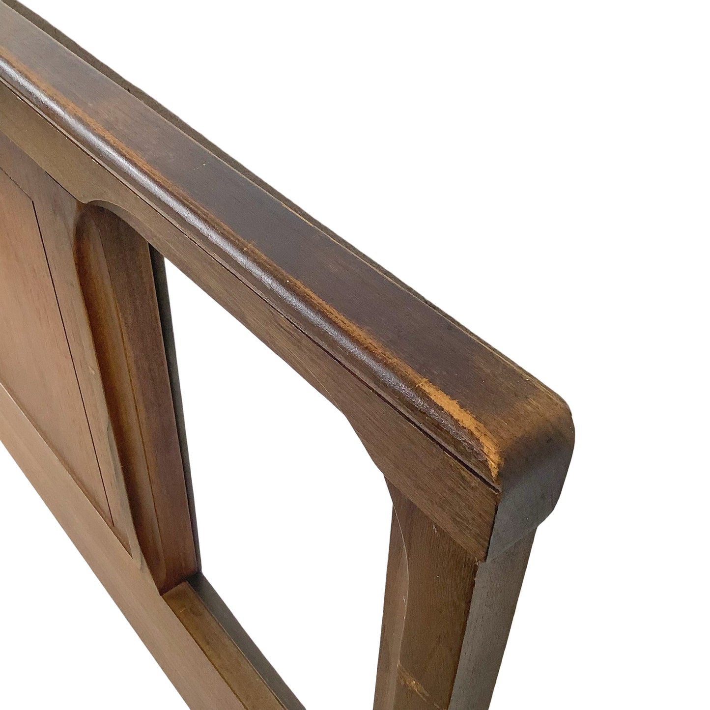 Mid-Century Modern Walnut Headboard | Vintage Full/Queen | Sculptural Cutout Design