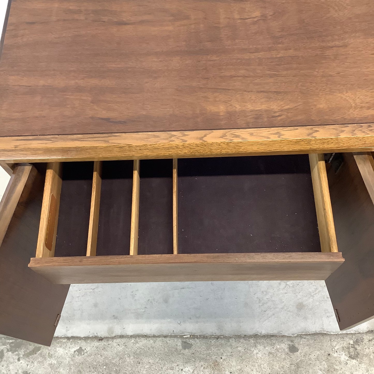Mid-Century Modern Walnut Bar Cart With Leaves