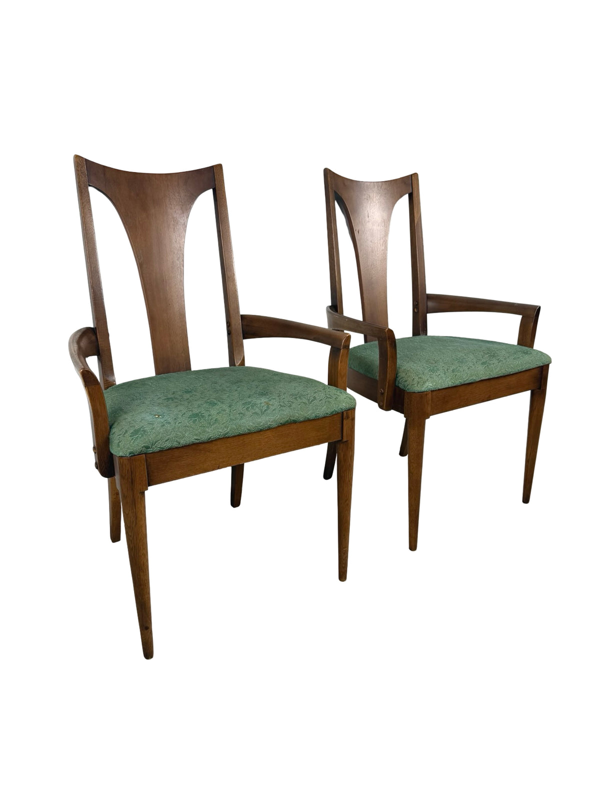 Vintage Broyhill / Lenoir Chair Company Sculptural High-Back Armchairs – Pair