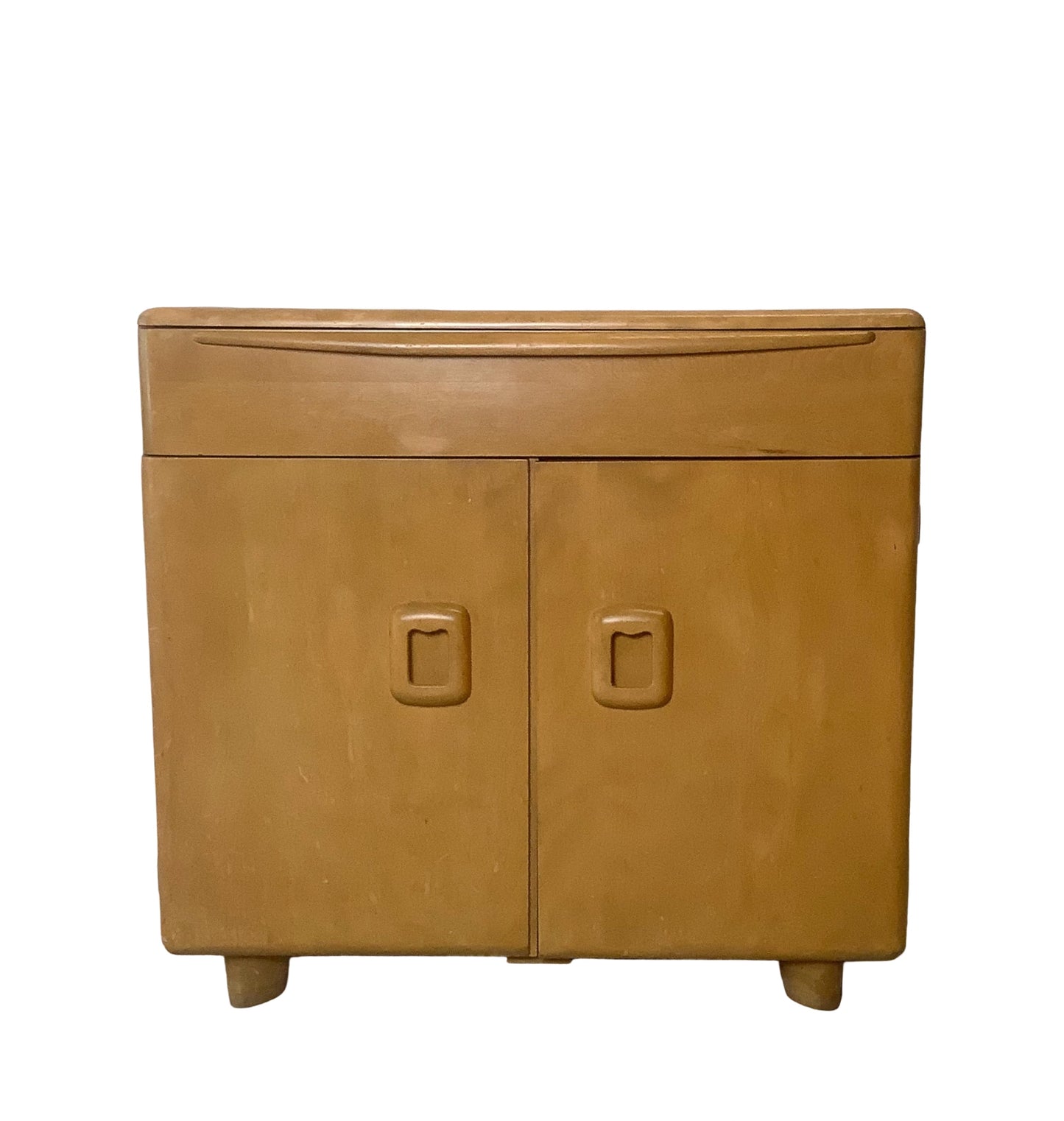 Vintage Heywood-Wakefield Wheat Display Cabinet | Mid-Century Modern
