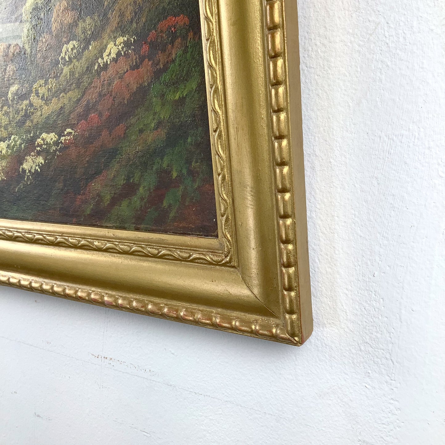 Antique Scottish Highland Loch Oil Painting | Signed J. Kellog | Original Gilt Frame