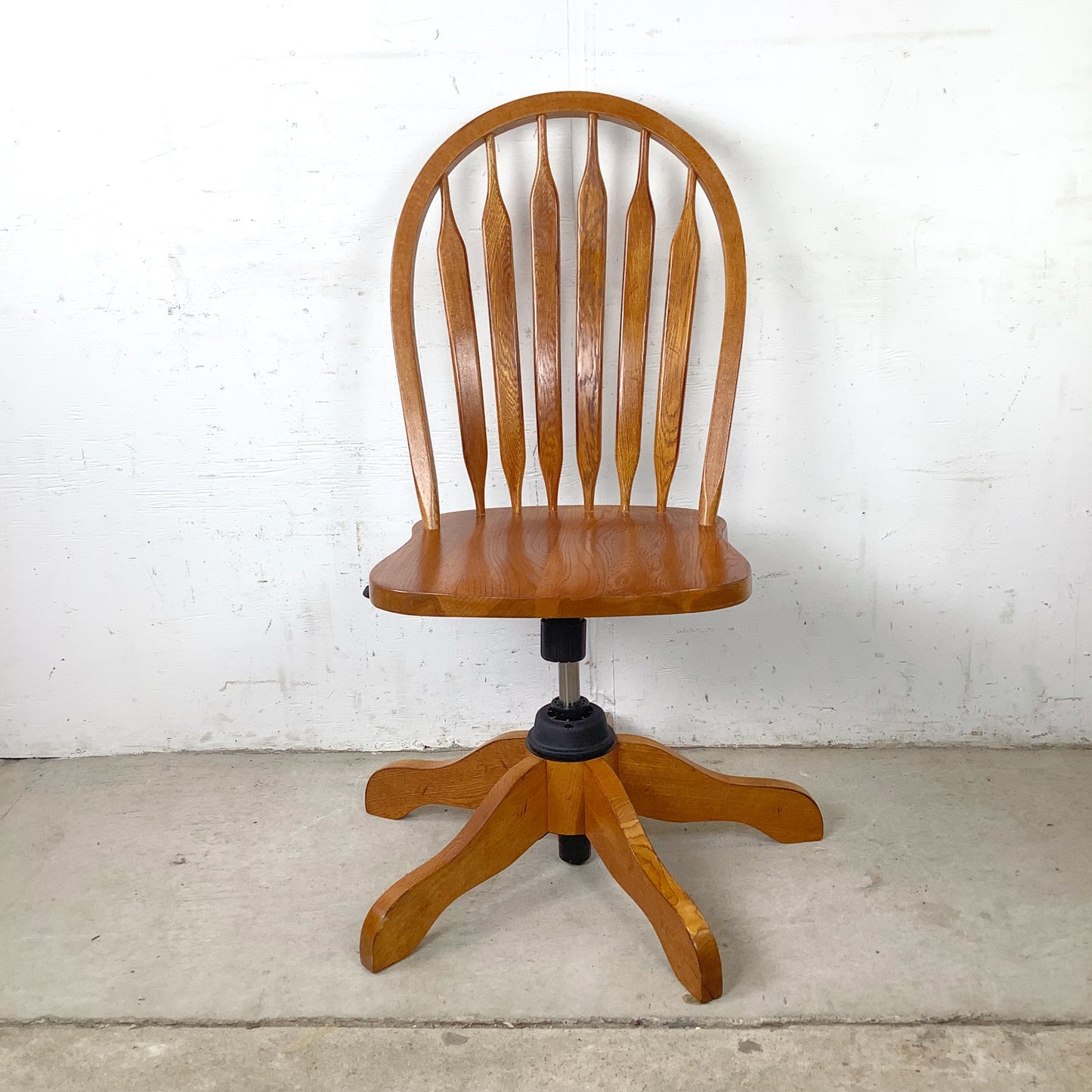 Vintage Scandinavian Modern Teak Swivel Desk Chair