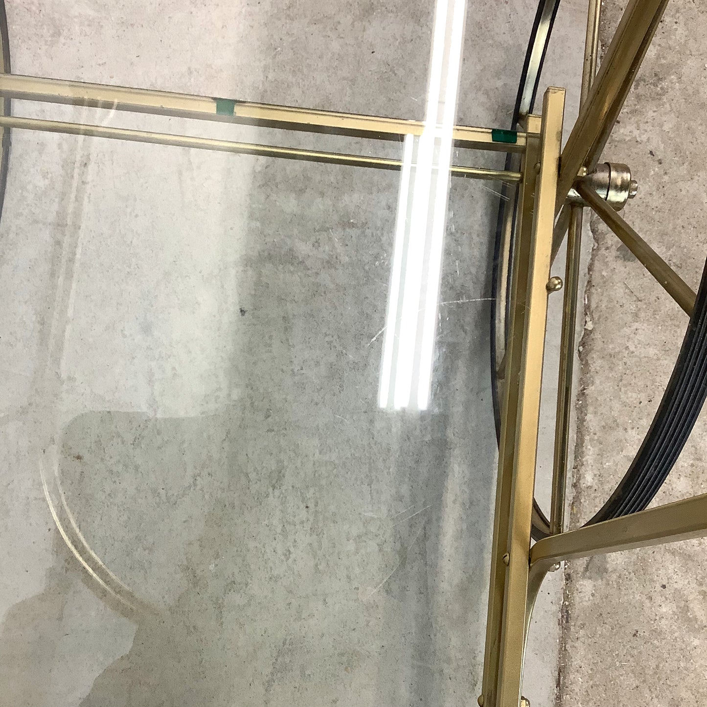 Vintage Brass and Glass Bar Cart or Tea Trolley