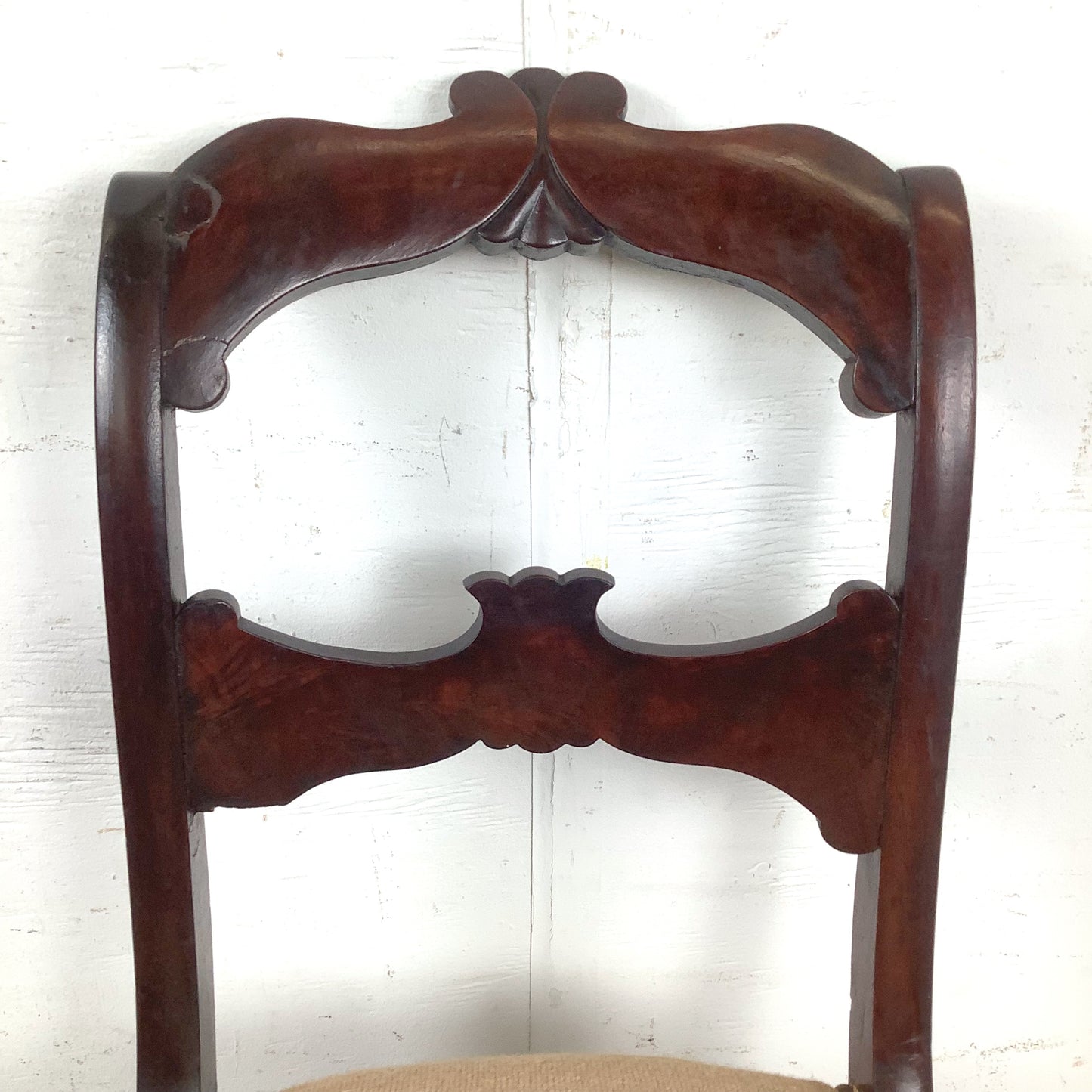  Vintage Chippendale Style Mahogany Side Chair with Floral Needlepoint Upholstered Seat