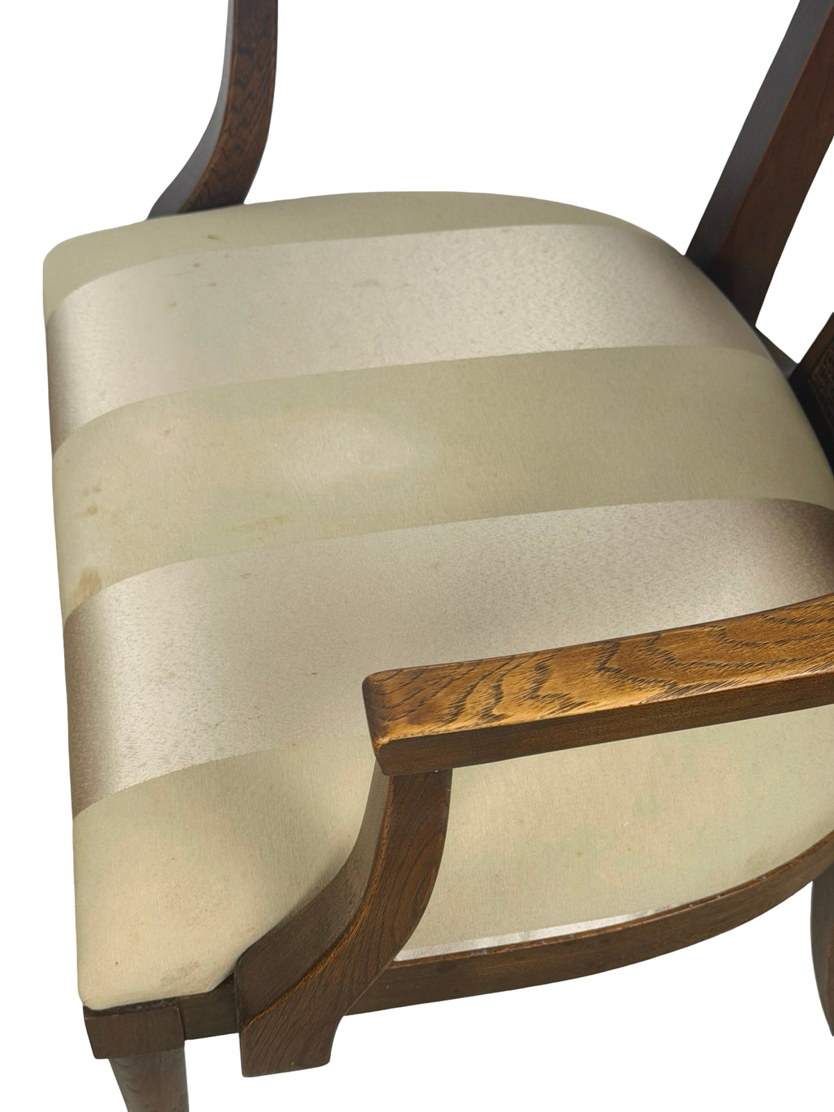 Pair of Mid-Century Modern High-Back Cane Dining Armchairs, Stamped Denmark