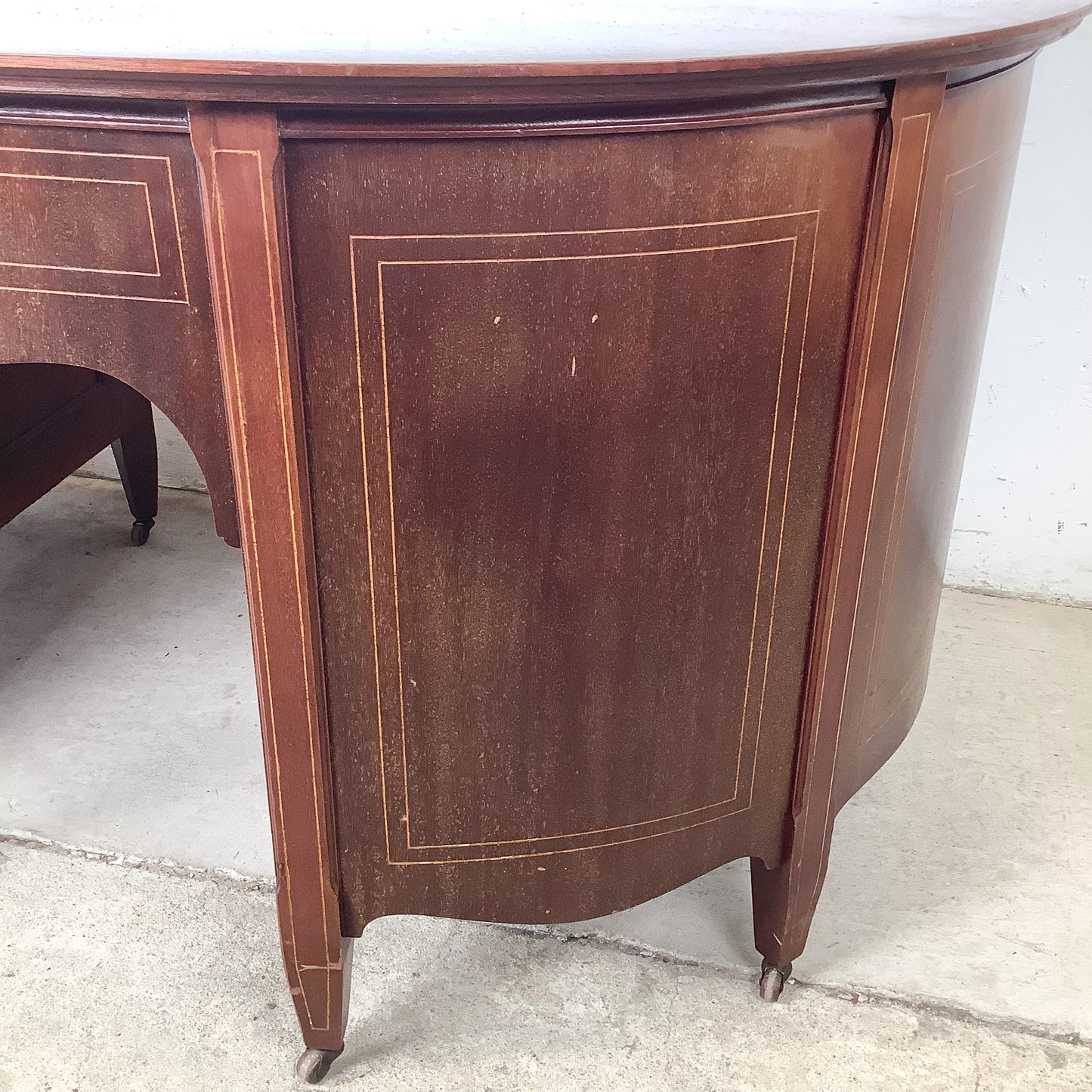 English Edwardian Mahogany Kidney Writing Desk