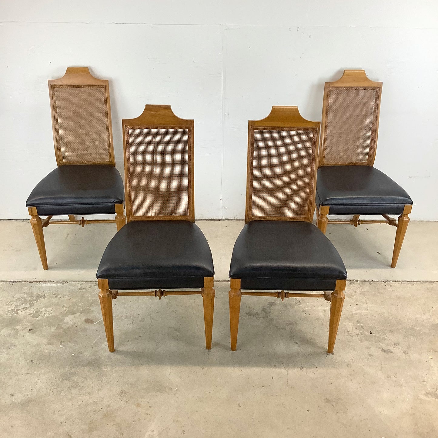 Vintage Cane Back Dining Chairs- 4