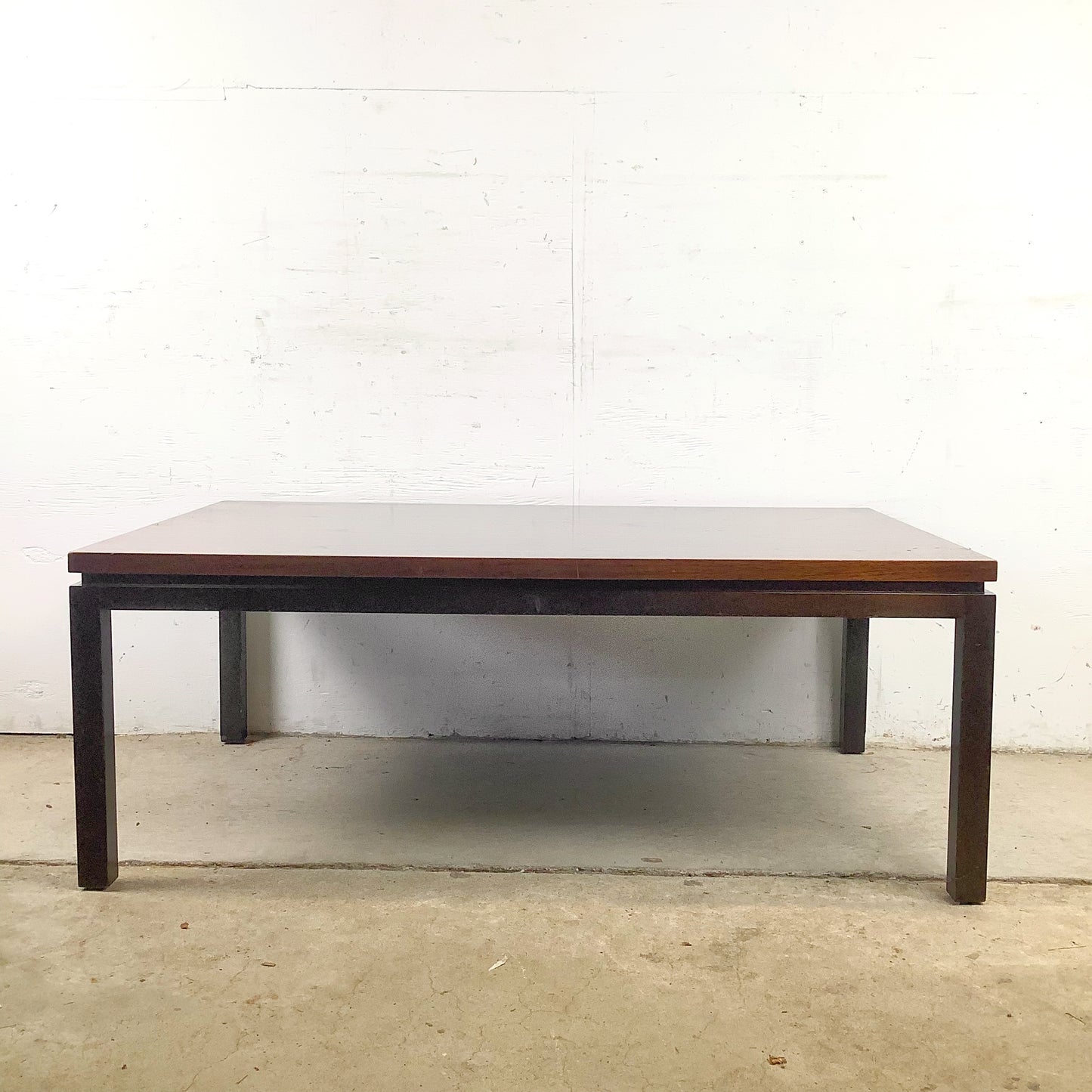 Vintage Mid-Century Modern Walnut Floating Top Coffee Table | Milo Baughman Style