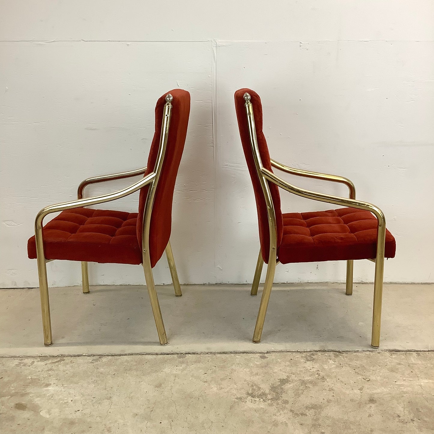 Vintage Modern Highback Red Dining Chairs by Chromcraft- Set of Six