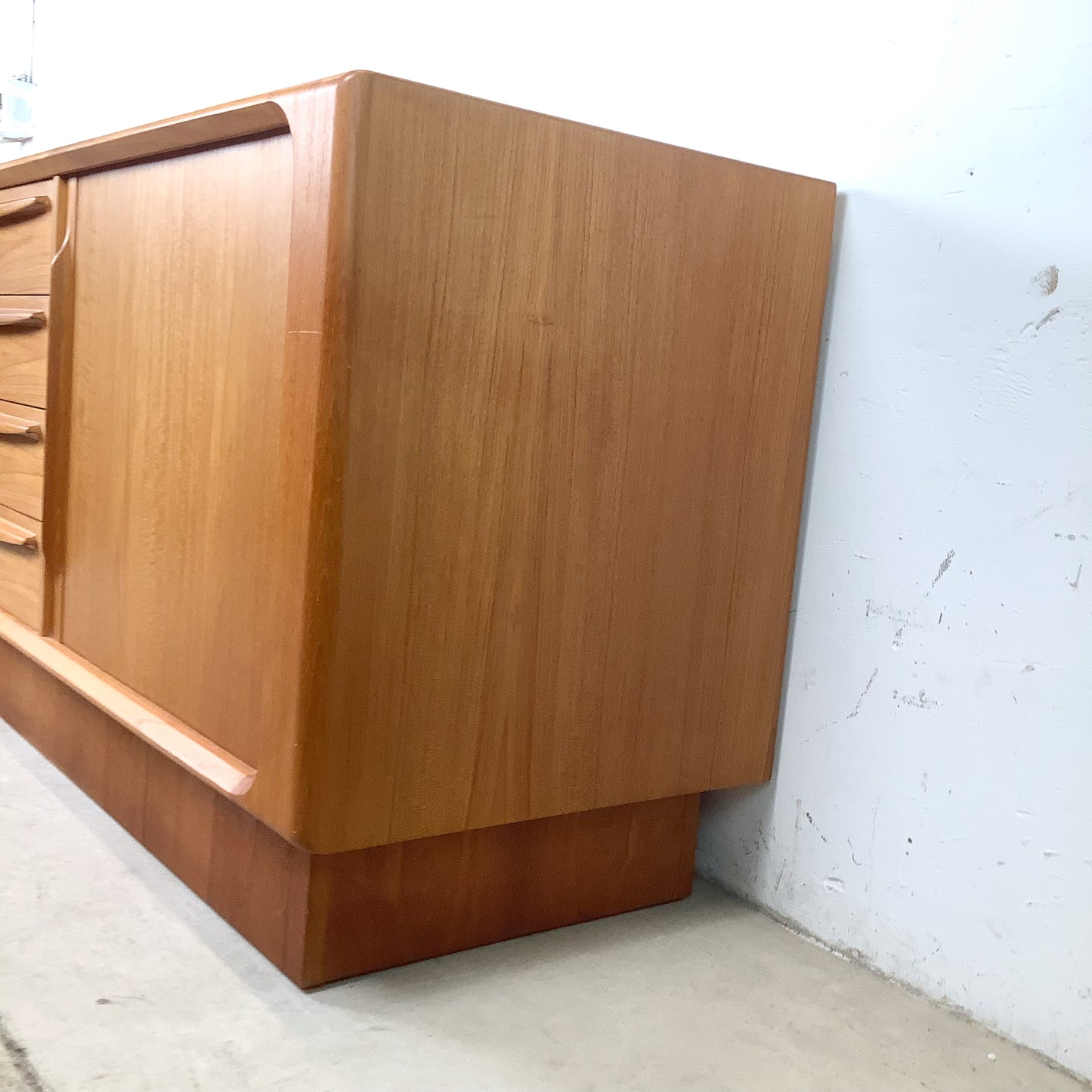 Danish Teak Tambour Door Credenza by Bernhard Pedersen & Søn | 20th Century