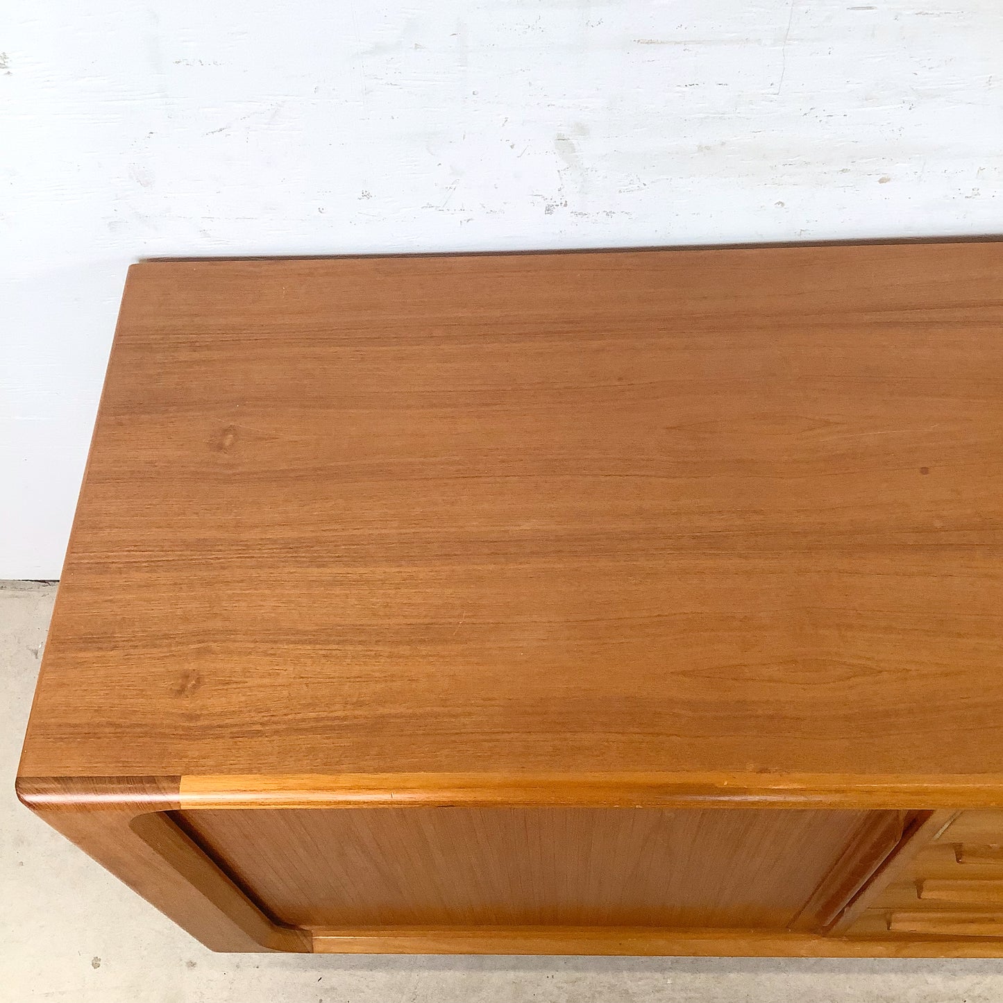 Danish Teak Tambour Door Credenza by Bernhard Pedersen & Søn | 20th Century