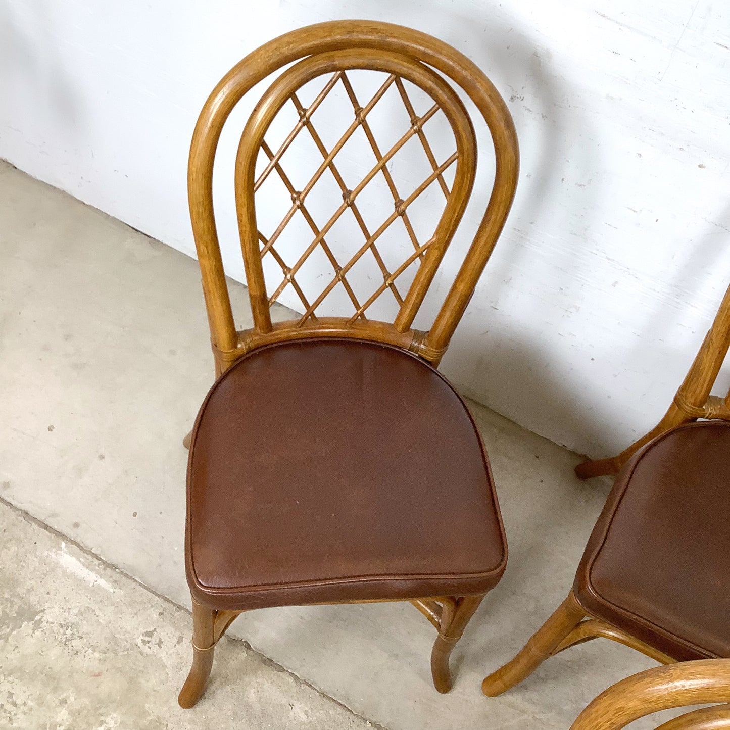 Set of Four Vintage Rattan Dining Chairs