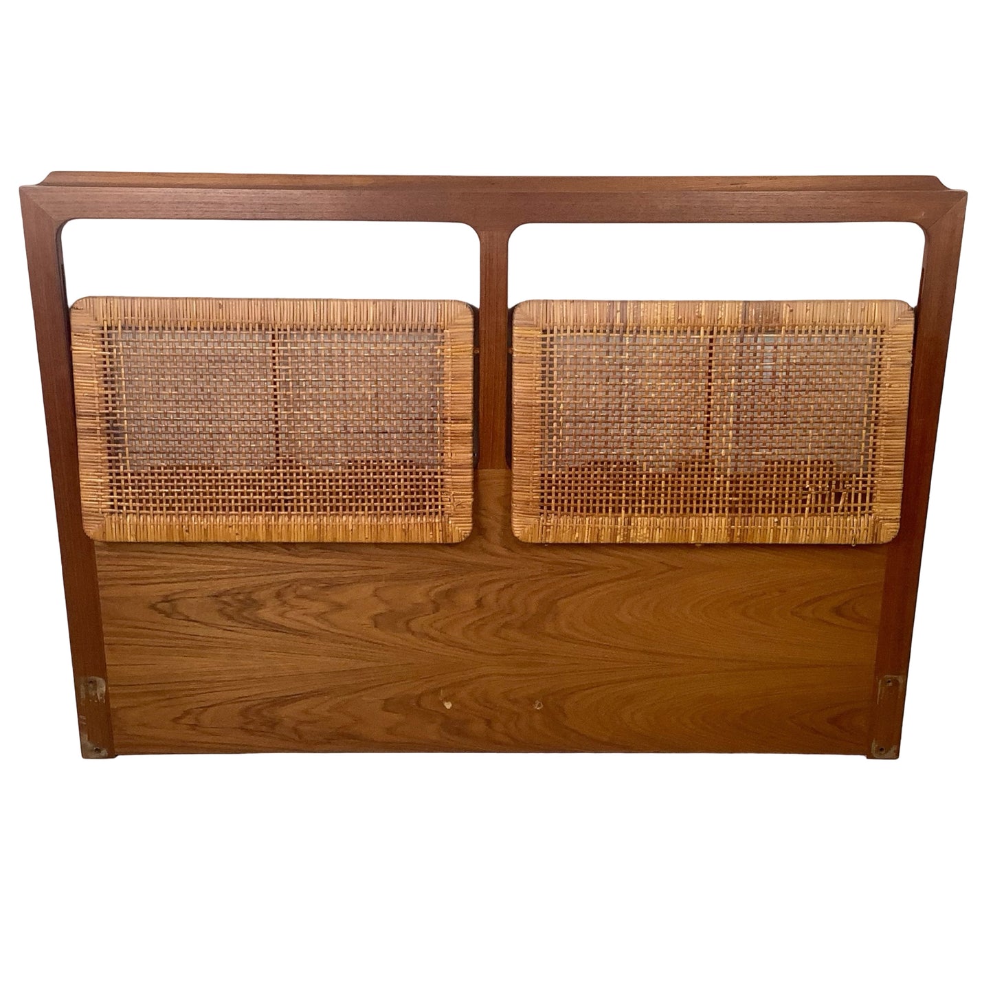 VintageModern Scandinavian Style Teak & Cane Full Headboard