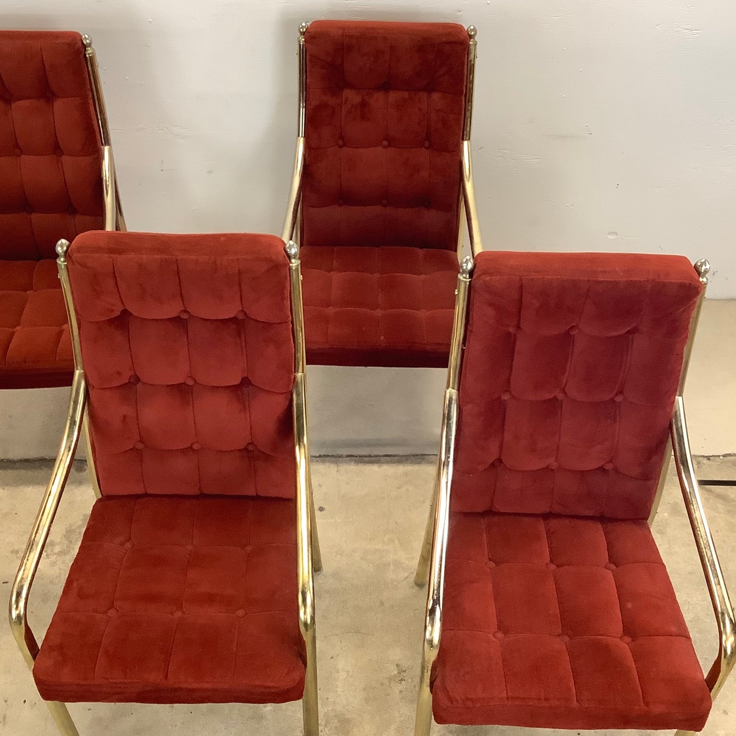 Vintage Modern Highback Red Dining Chairs by Chromcraft- Set of Six