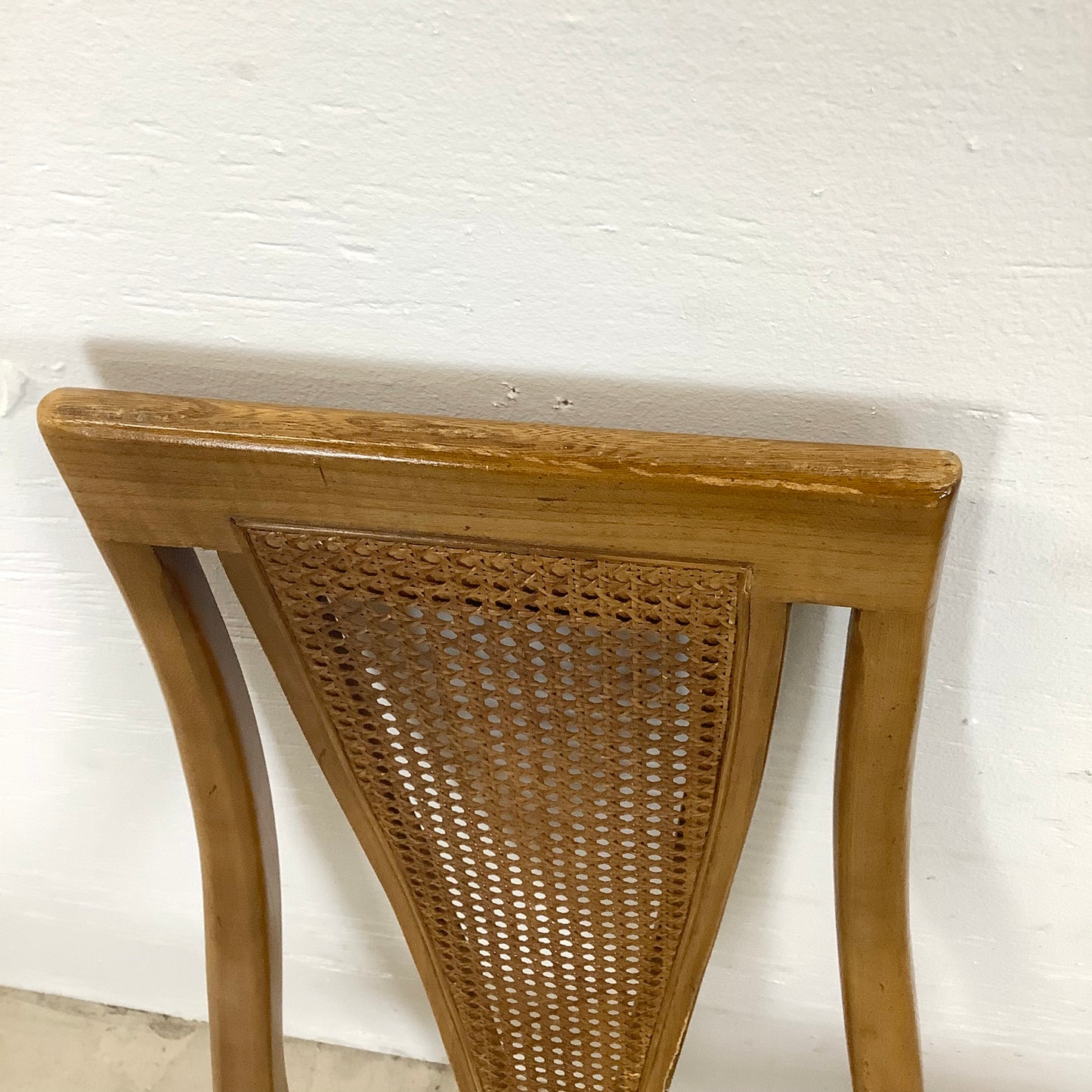 Vintage Highback Cane Detail Dining Chairs- Six