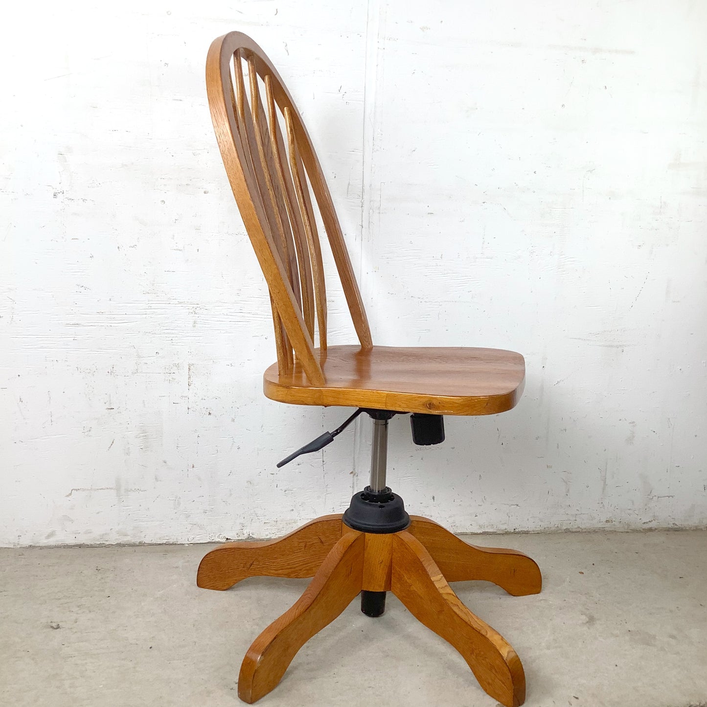 Vintage Scandinavian Modern Teak Swivel Desk Chair