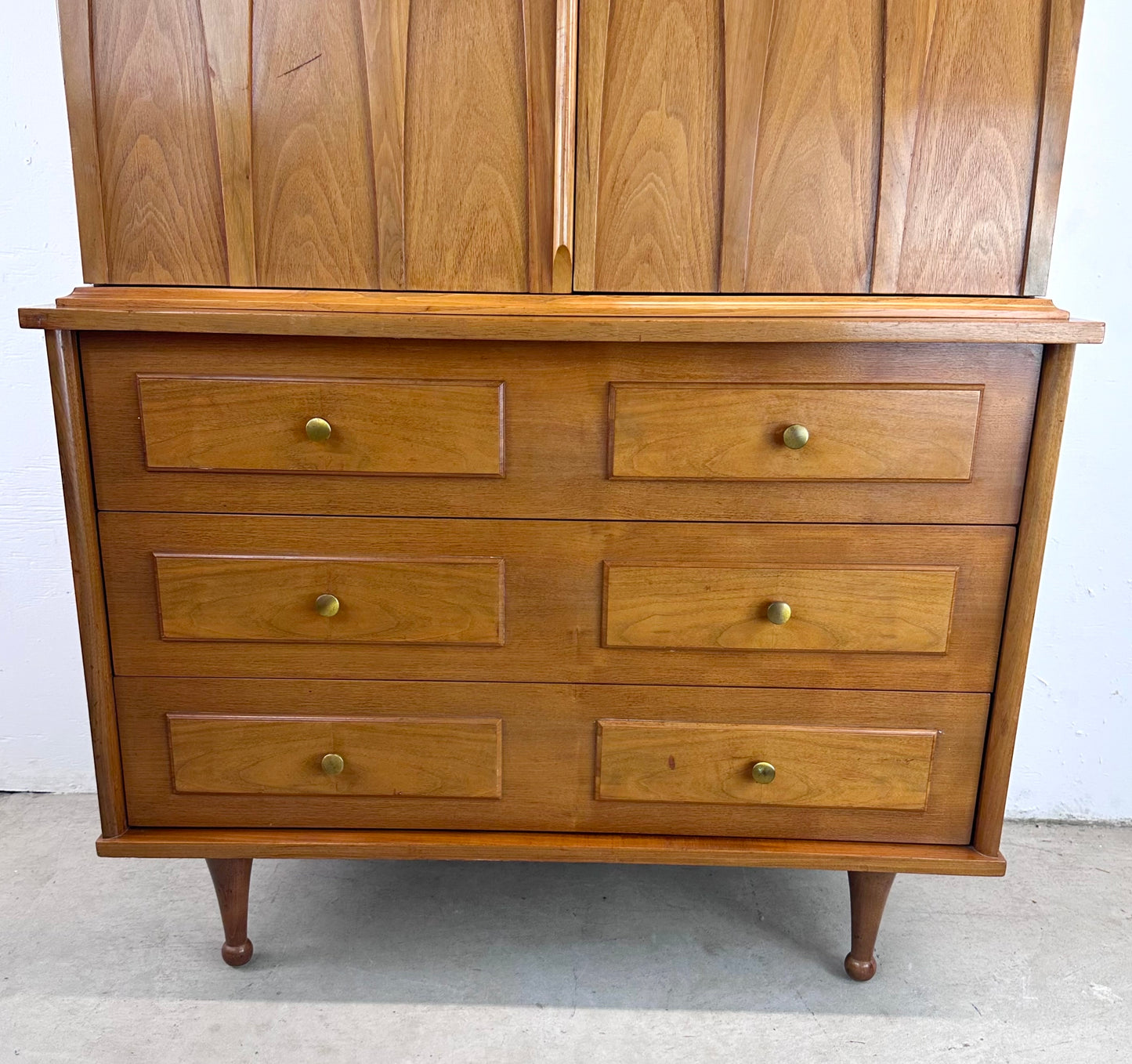 Mid-Century Highboy Dresser with Drumstick Legs