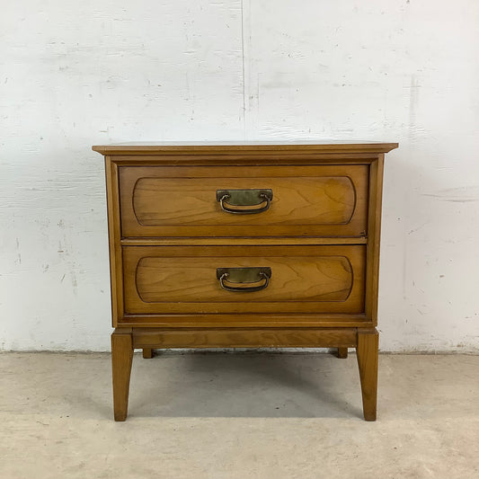 Vintage Modern Two Drawer Nightstand