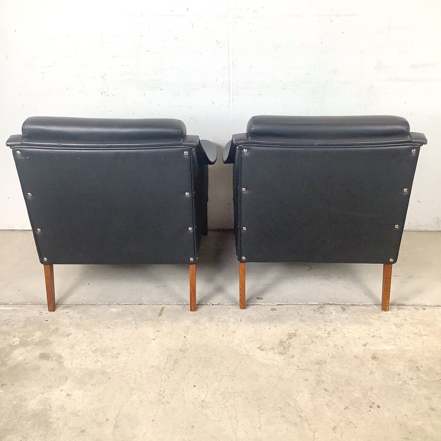 Pair Modern Gio Ponti Style Armchairs