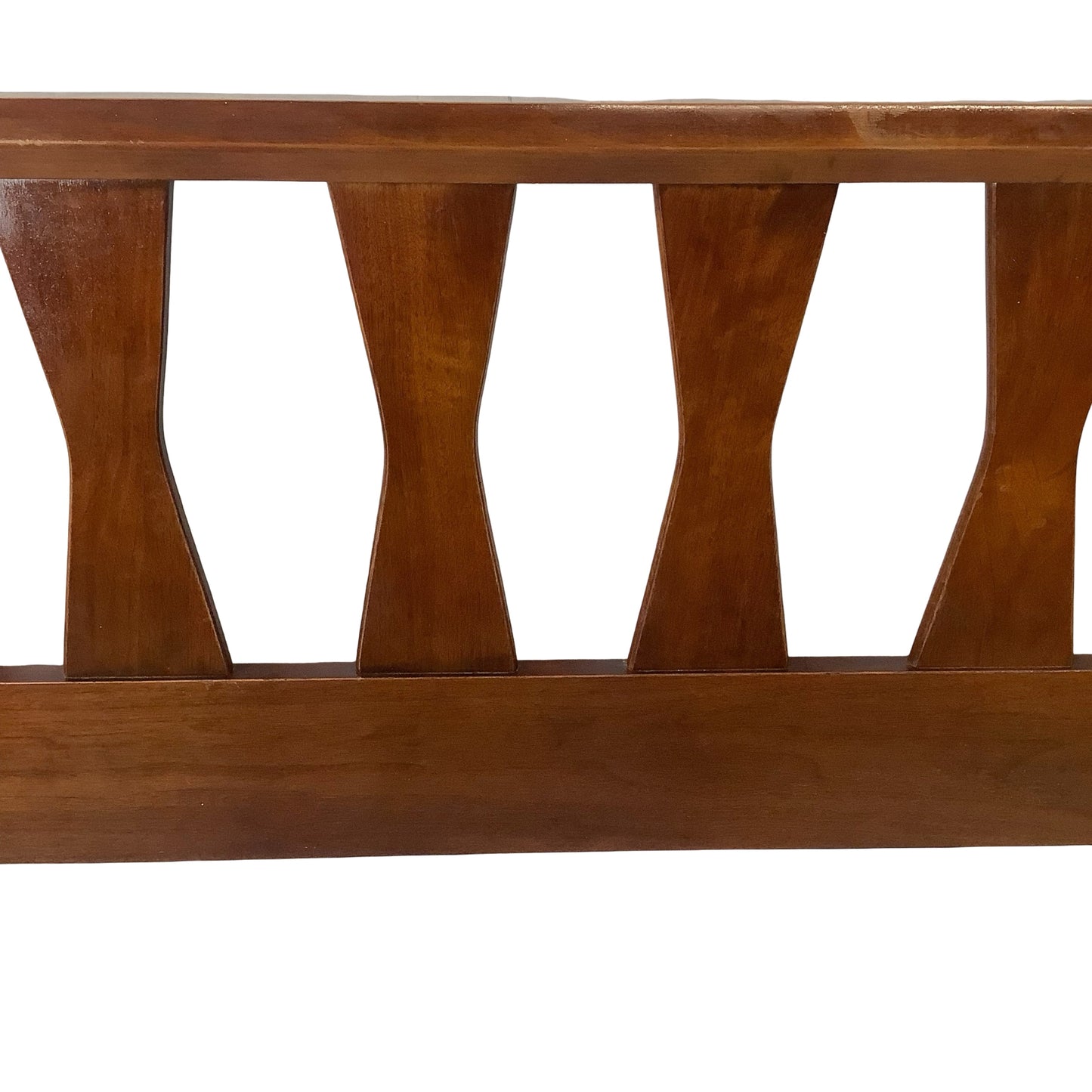 Vintage Sculptural Bowtie Walnut Headboard | 60” Full/Queen