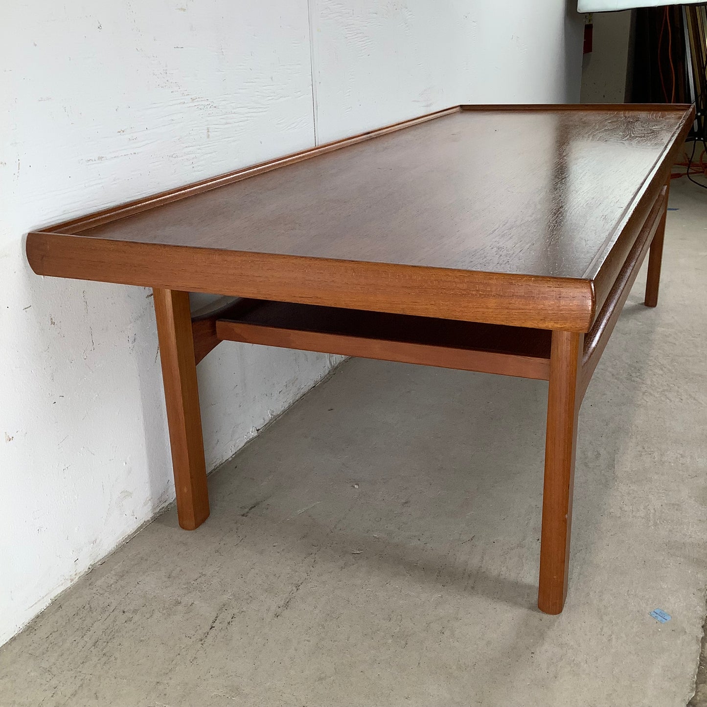 Scandinavian Modern Teak Raised Edge Coffee Table