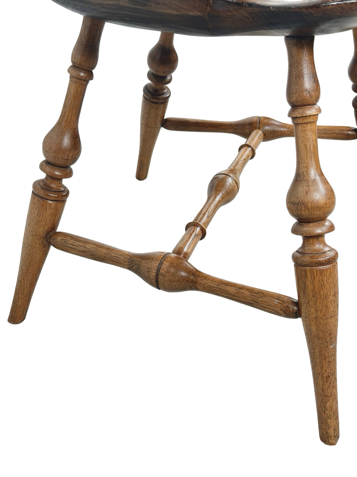 Antique Continuous-Arm Windsor Spindle-Back Wooden Chair