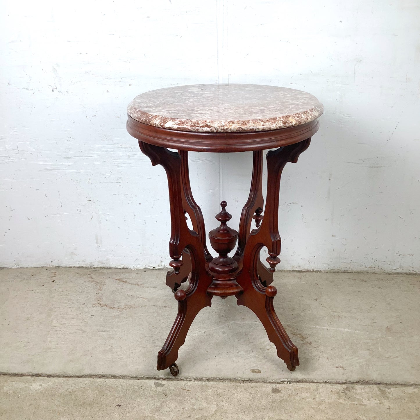 Victorian Revival Marble Top Center Table