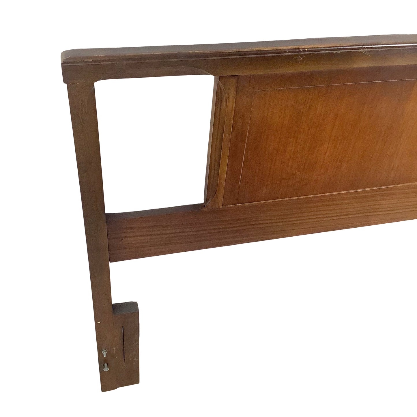Mid-Century Modern Walnut Headboard | Vintage Full/Queen | Sculptural Cutout Design