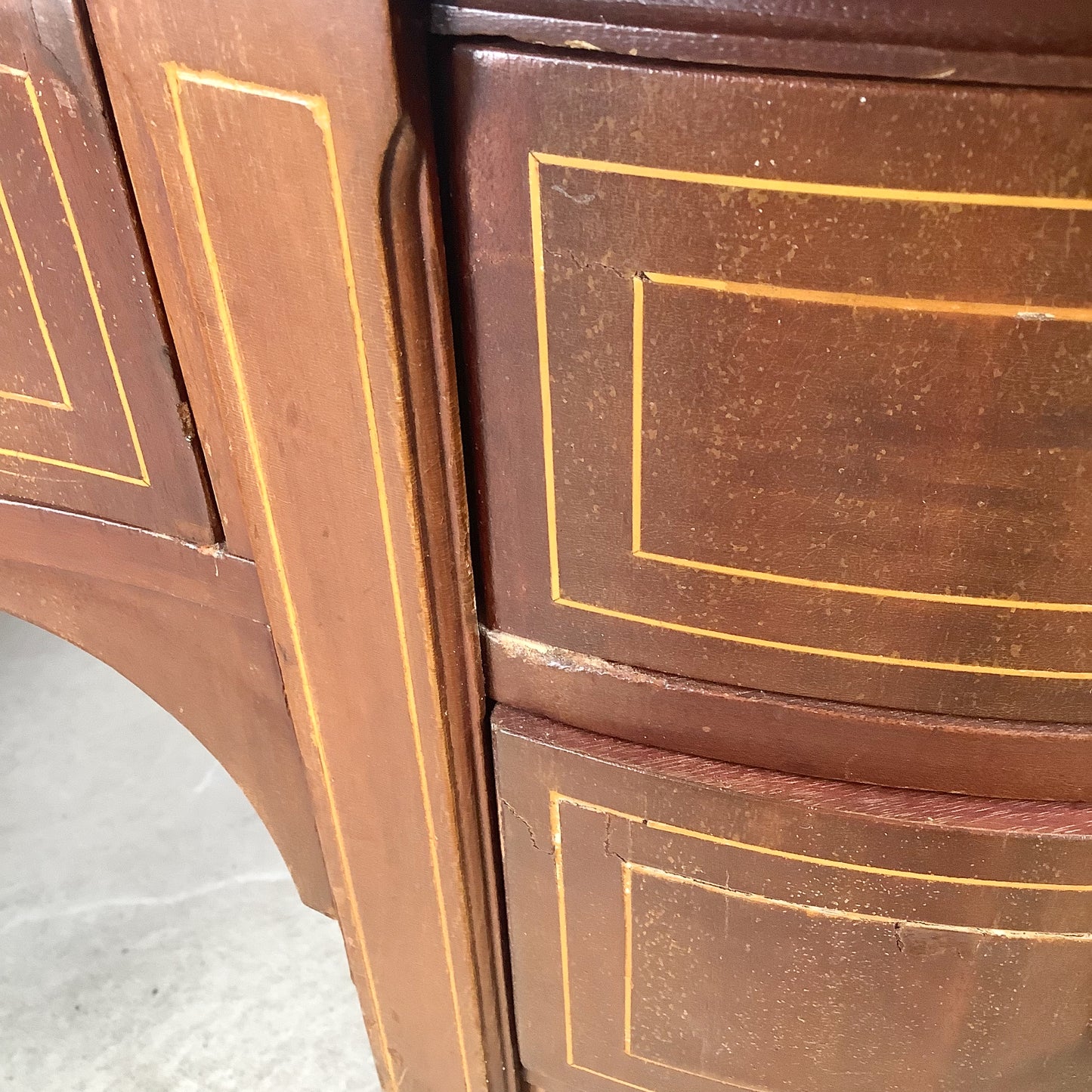 English Edwardian Mahogany Kidney Writing Desk