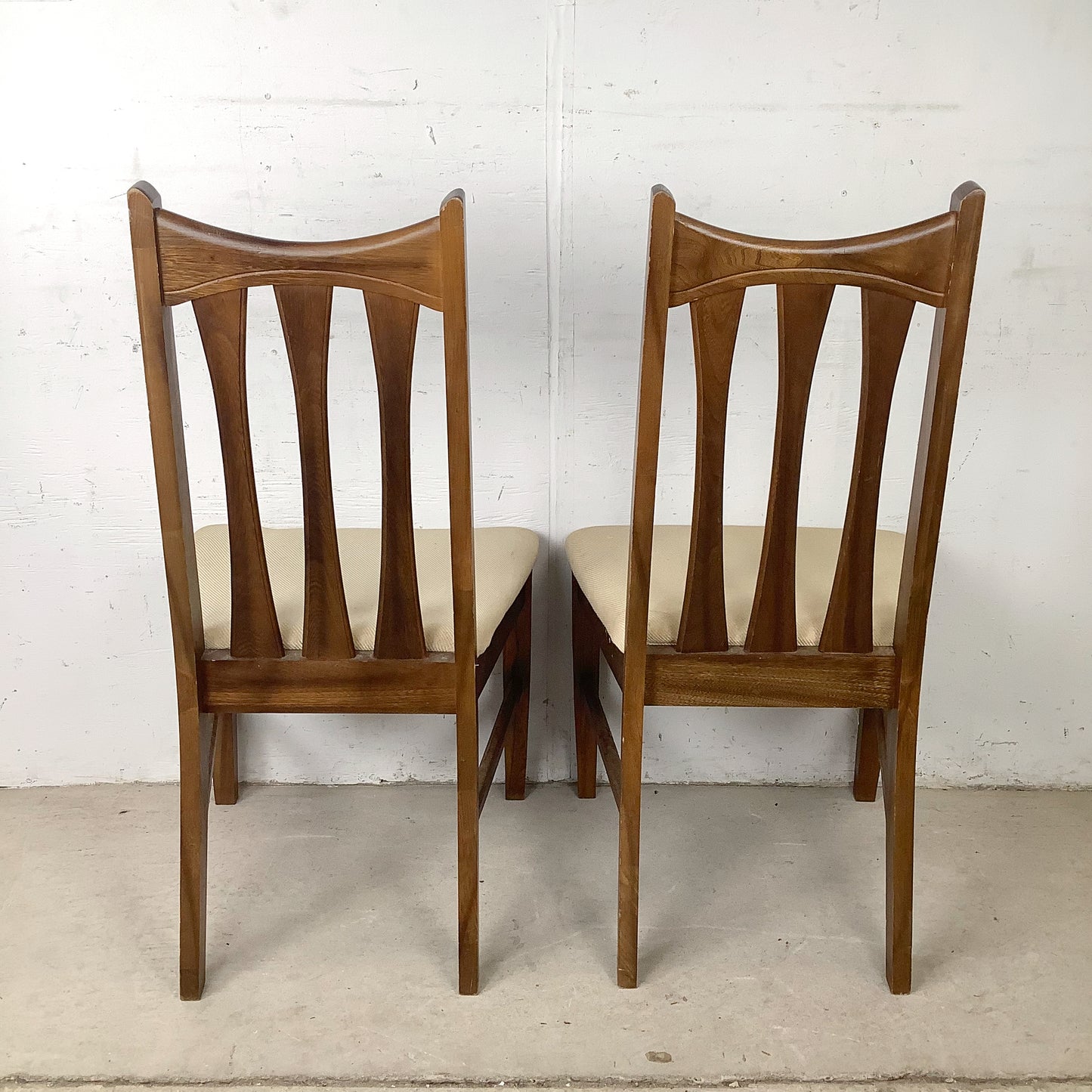Set of Six Mid-Century Walnut Dining Chairs