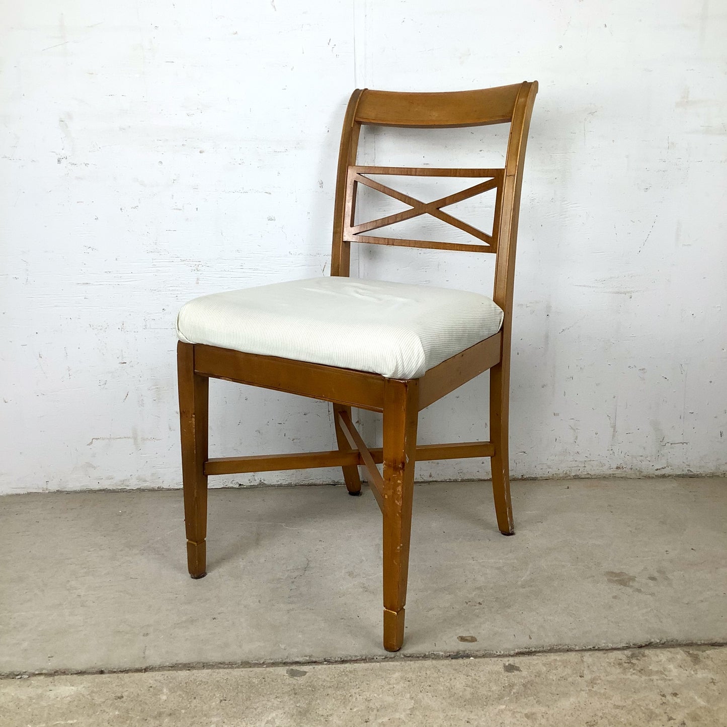 Vintage Neoclassical Style X-Back Side Chair