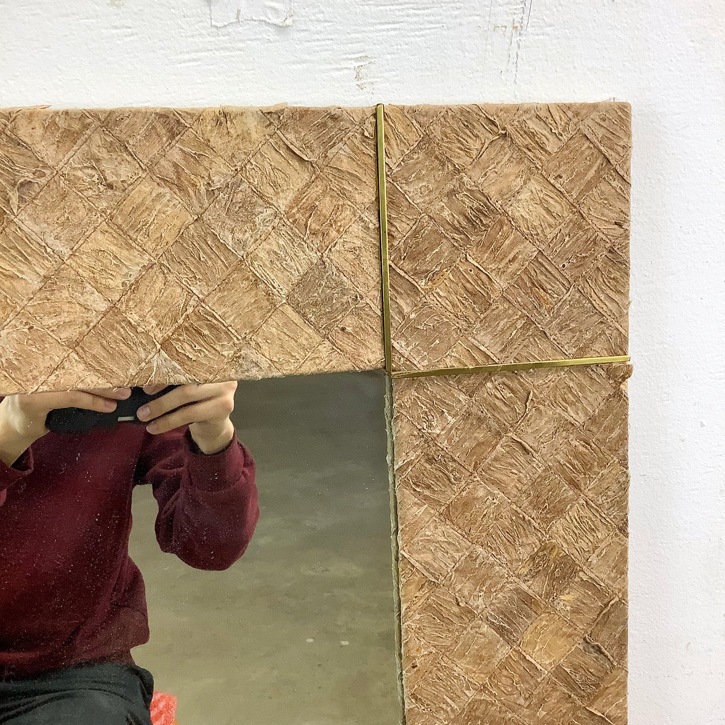 Large Vintage Square Wall Mirror