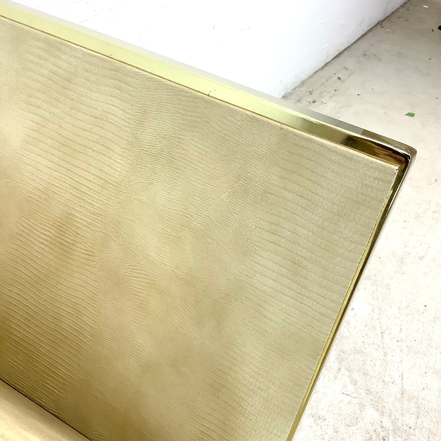 Vintage Hollywood Regency Brass & Glass Magazine Rack Side Table