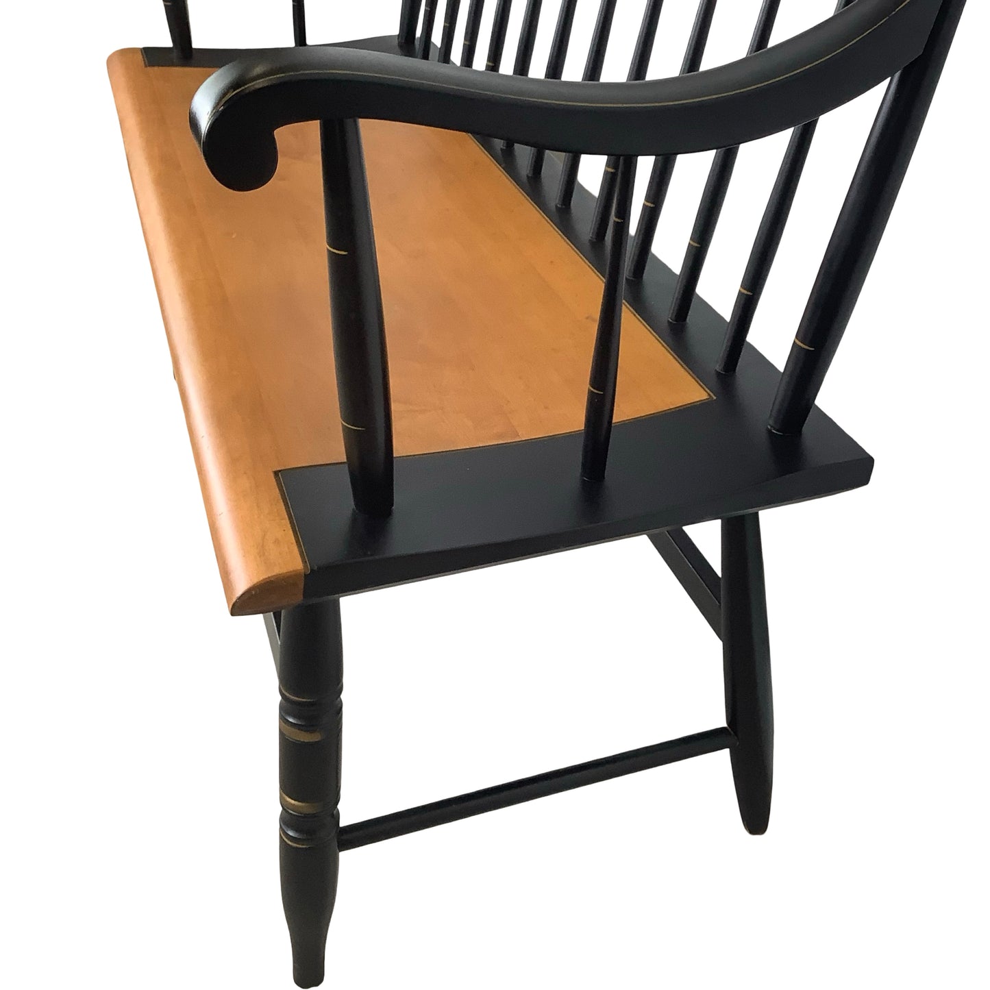 Vintage Hitchcock Style Stenciled Bench | Nichols & Stone Style Settee